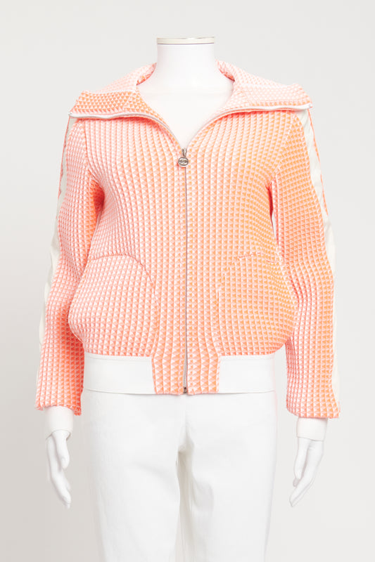 2016 Orange Preowned Zip-Up Textured Jacket