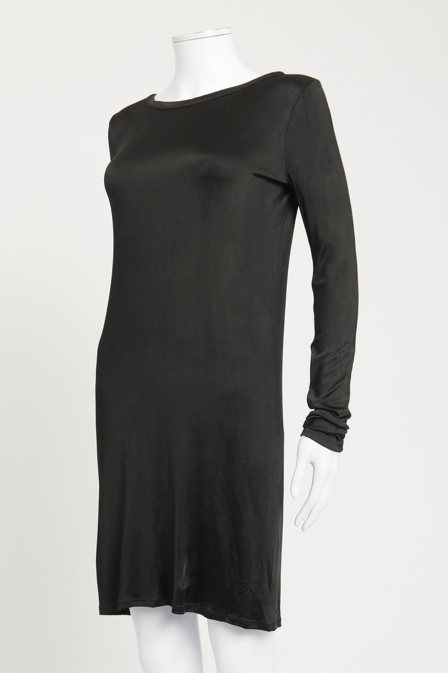 Black Low Back Shine Preowned Mini Dress