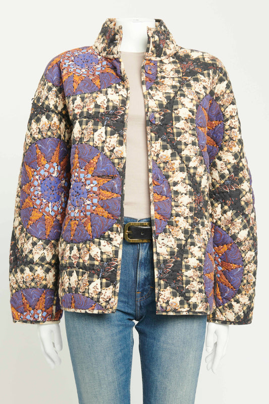 Multicolored Cotton Preowned Paige Patchwork Quilted Jacket