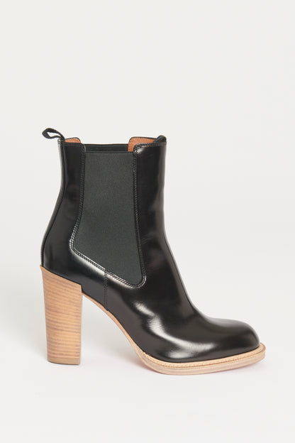 Black Patent Preowned Round Toe Chelsea Boots