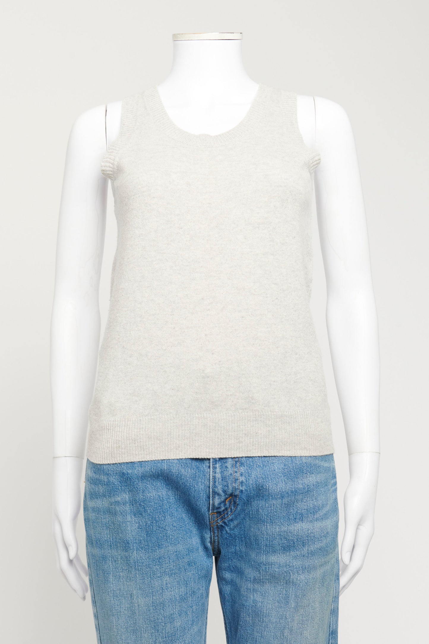 Cosy Grey Cashmere Preowned Knitted Vest Top