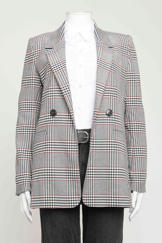 Multicoloured Houndstooth Polyester Blend Preowned Madeline Plaid Blazer