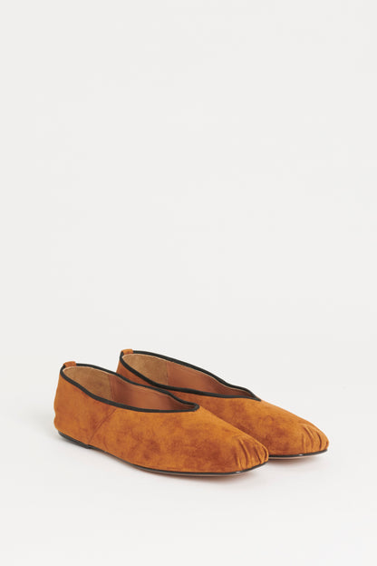 Brown Suede Preowned Ballet Flats