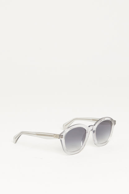 Grey Oversized Acetate Preowned Sunglasses