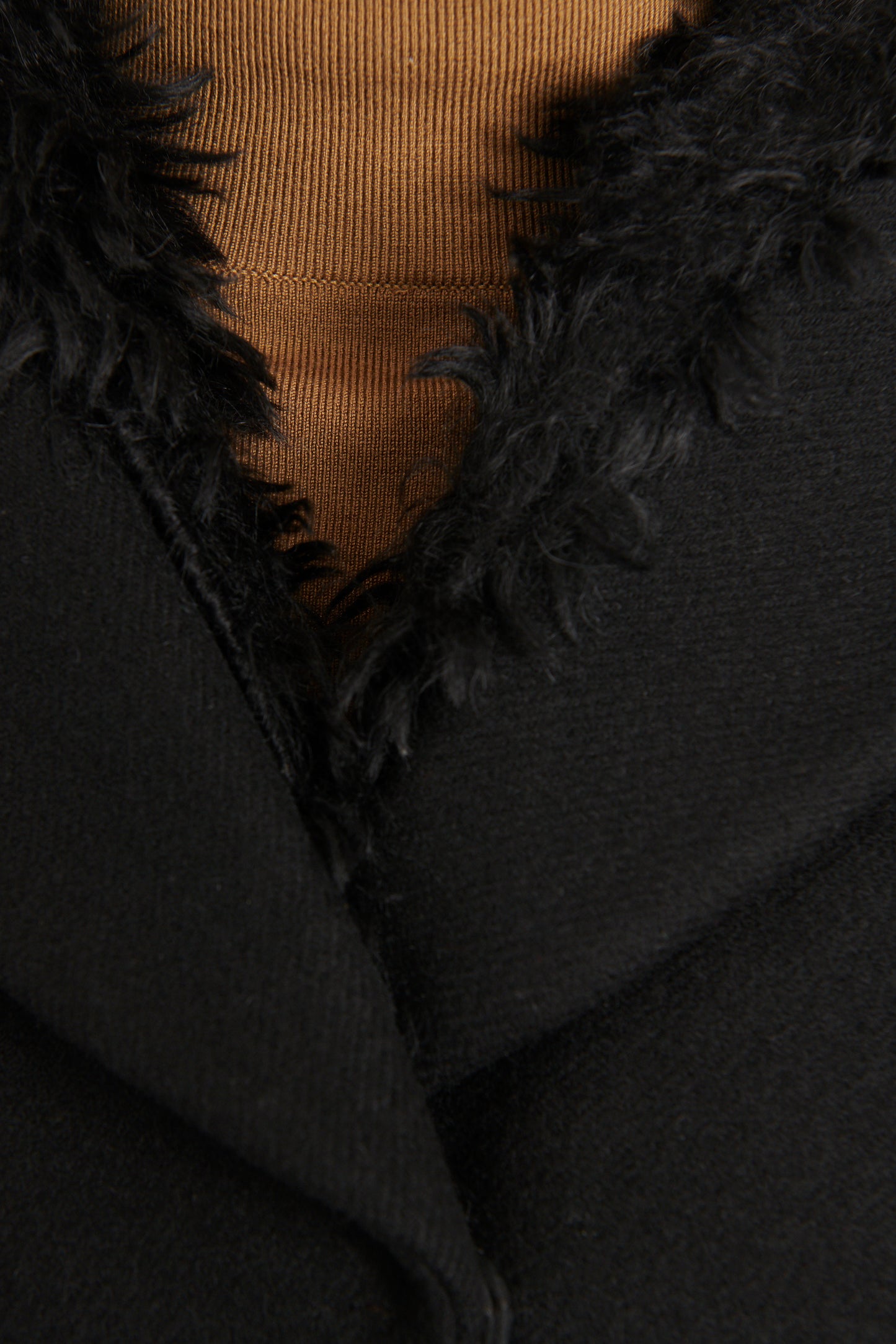 Black Hooded Faux Fur Preowned Hooded Coat