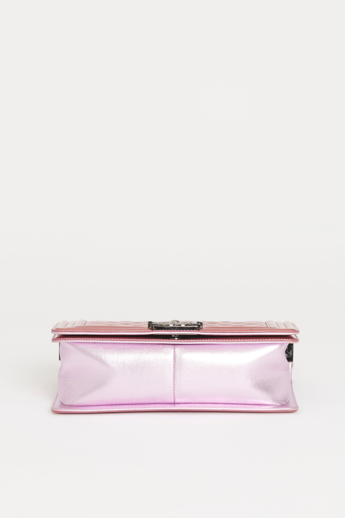 2014 Metallic Two-Tone Pink Leather Medium Boy Bag