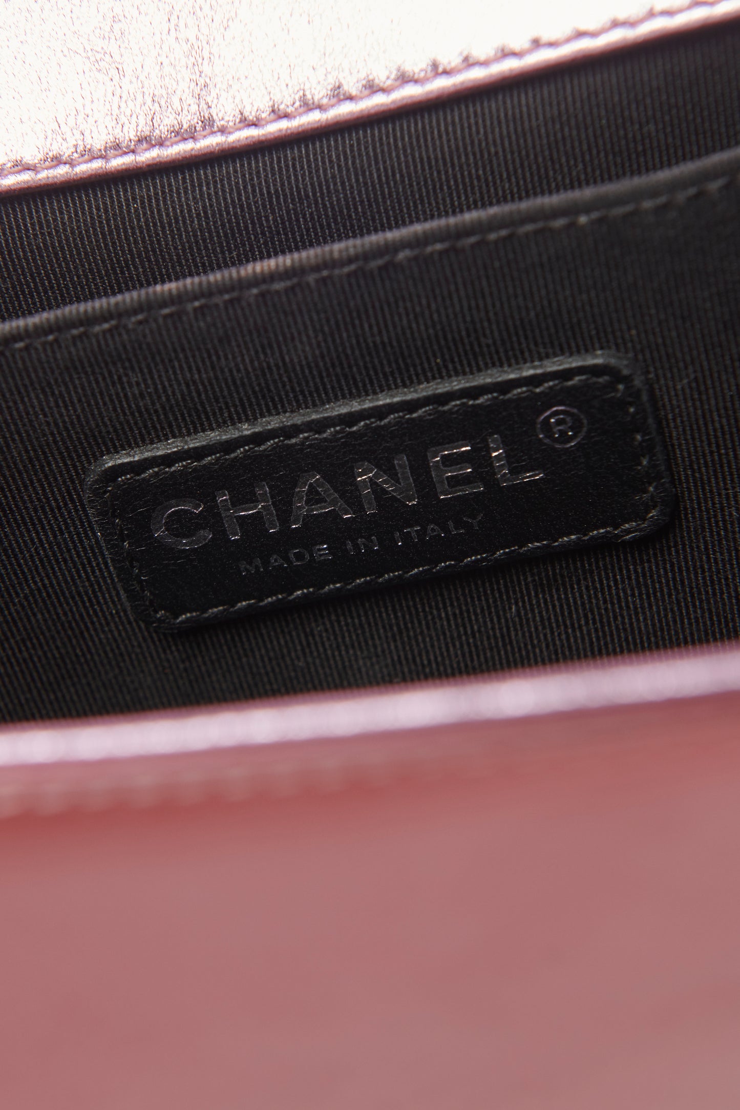2014 Metallic Two-Tone Pink Leather Medium Boy Bag