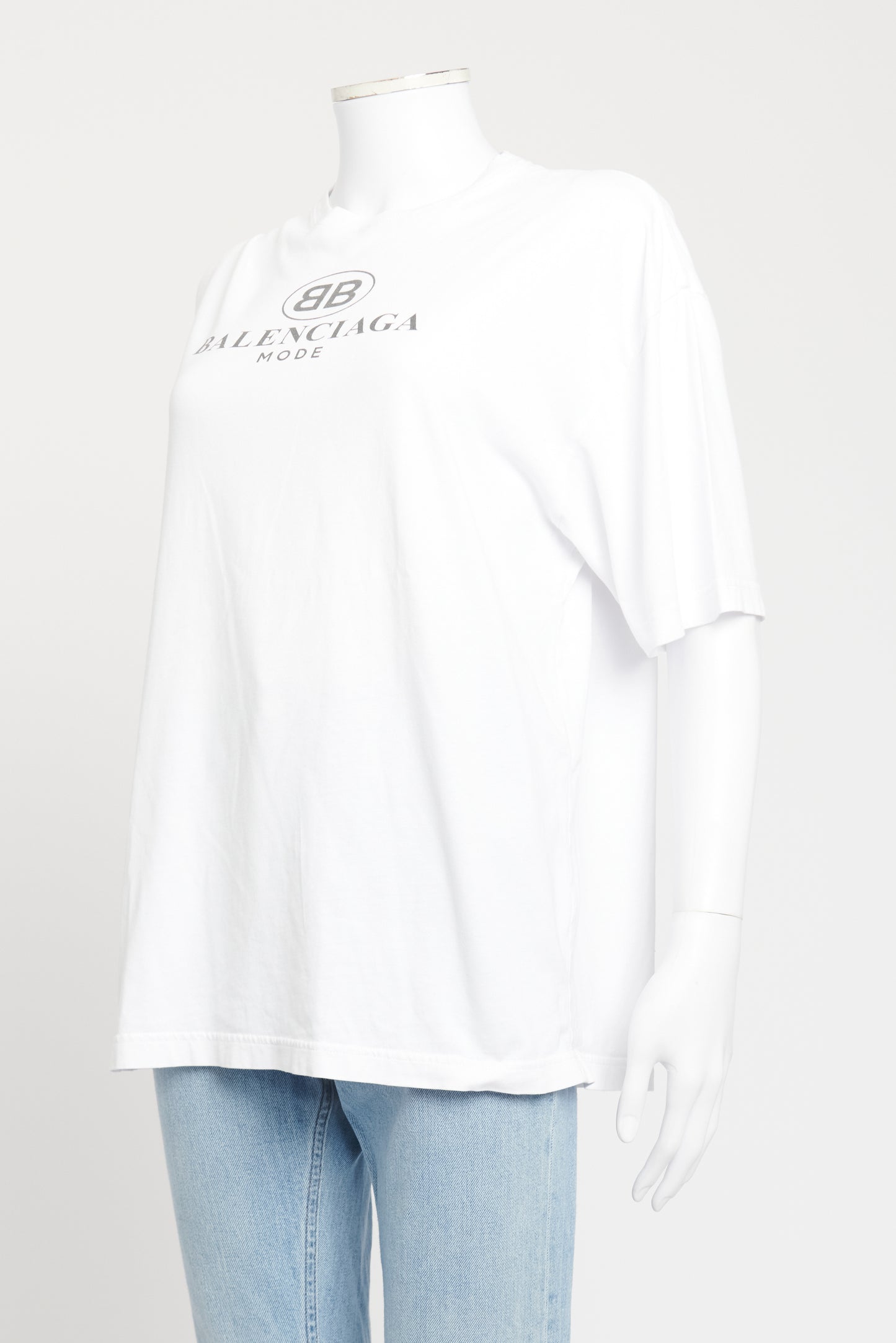White Cotton Preowned Logo T-shirt