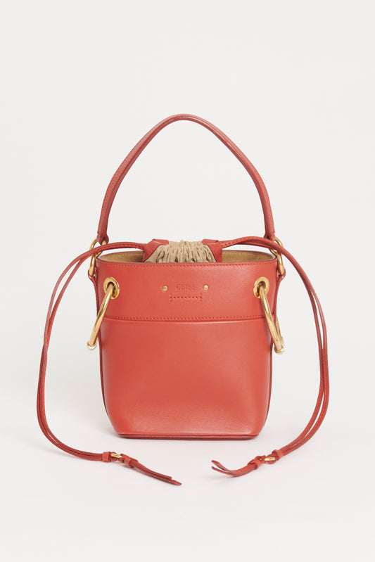 Red Leather Preowned Roy Bucket Bag