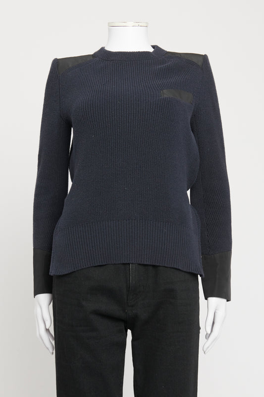 Navy Cotton Blend Preowned Open Back Jumper