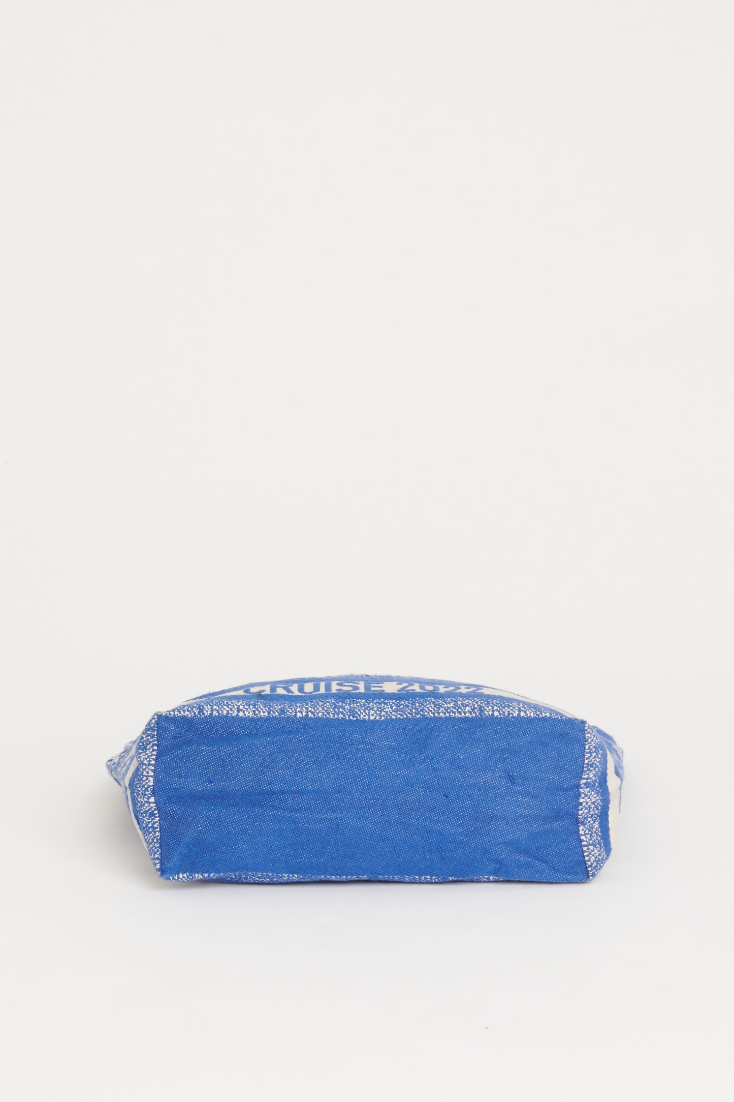 2022 Blue Canvas Preowned Logo Motif Tote Bag