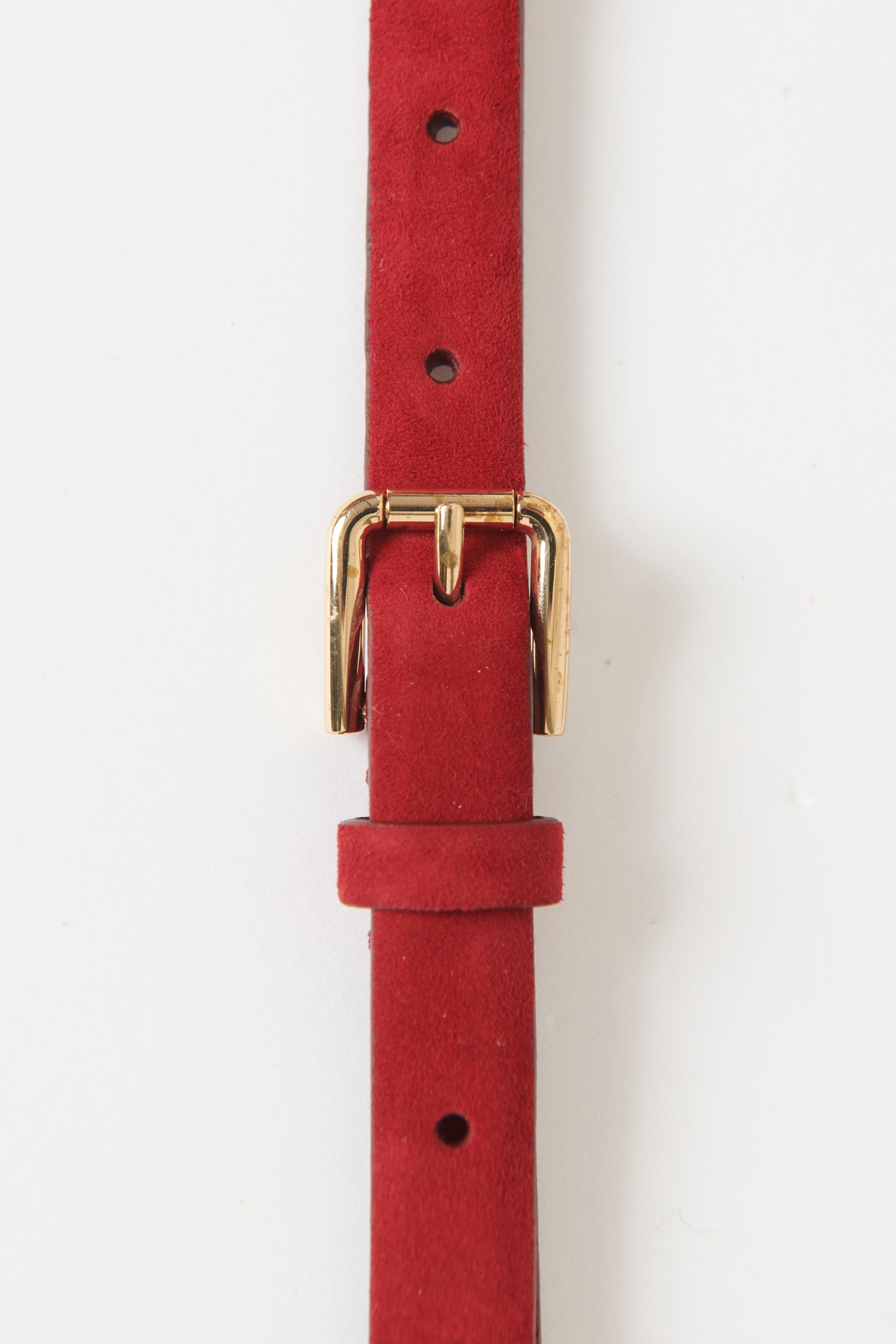 Red Leather Preowned Floral Crystal Embellished Belt