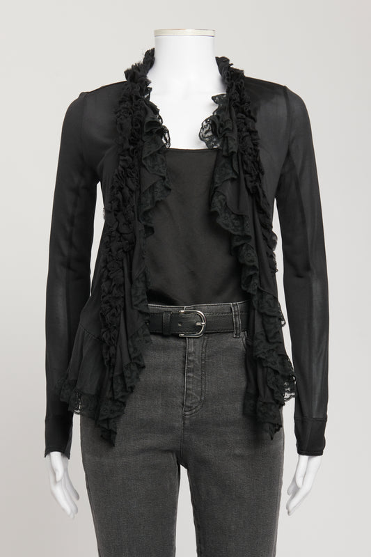Black Silk Preowned Lightweight Lace Jacket