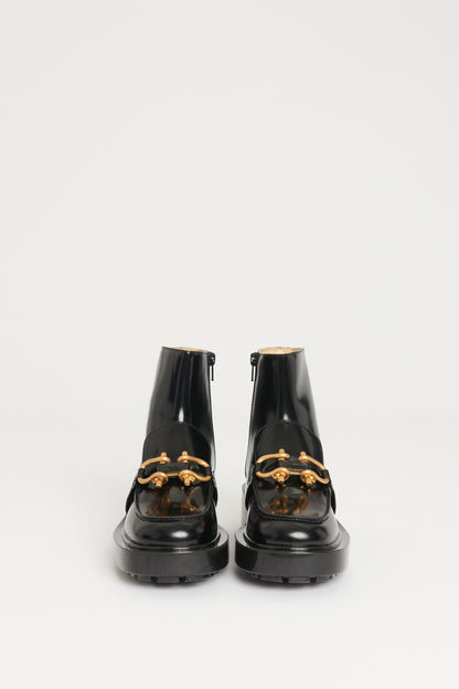 Black Patent Leather Preowned Monsieur Chunky Ankle Boots
