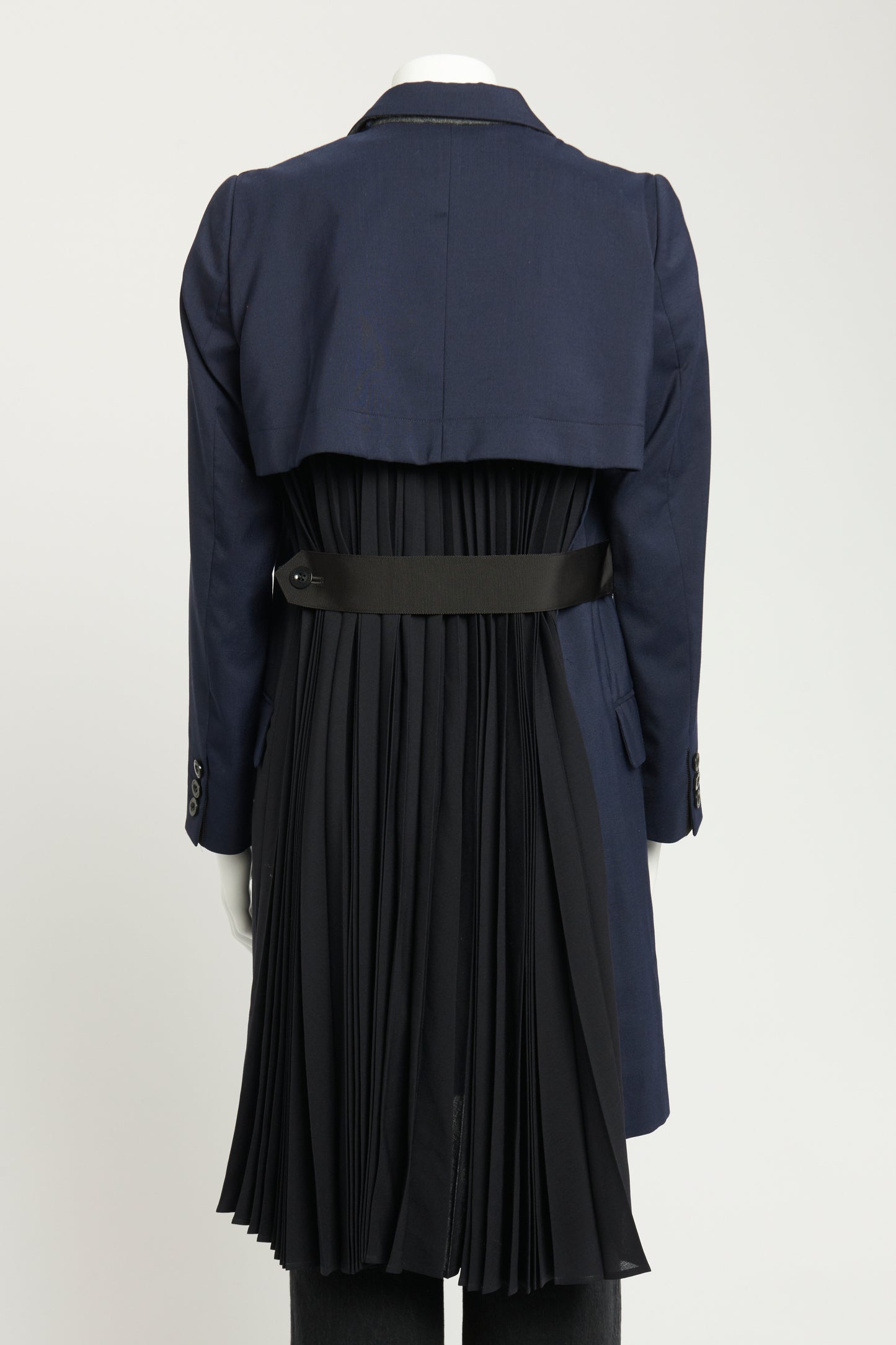 Navy and Black Double Breasted Preowned Coat