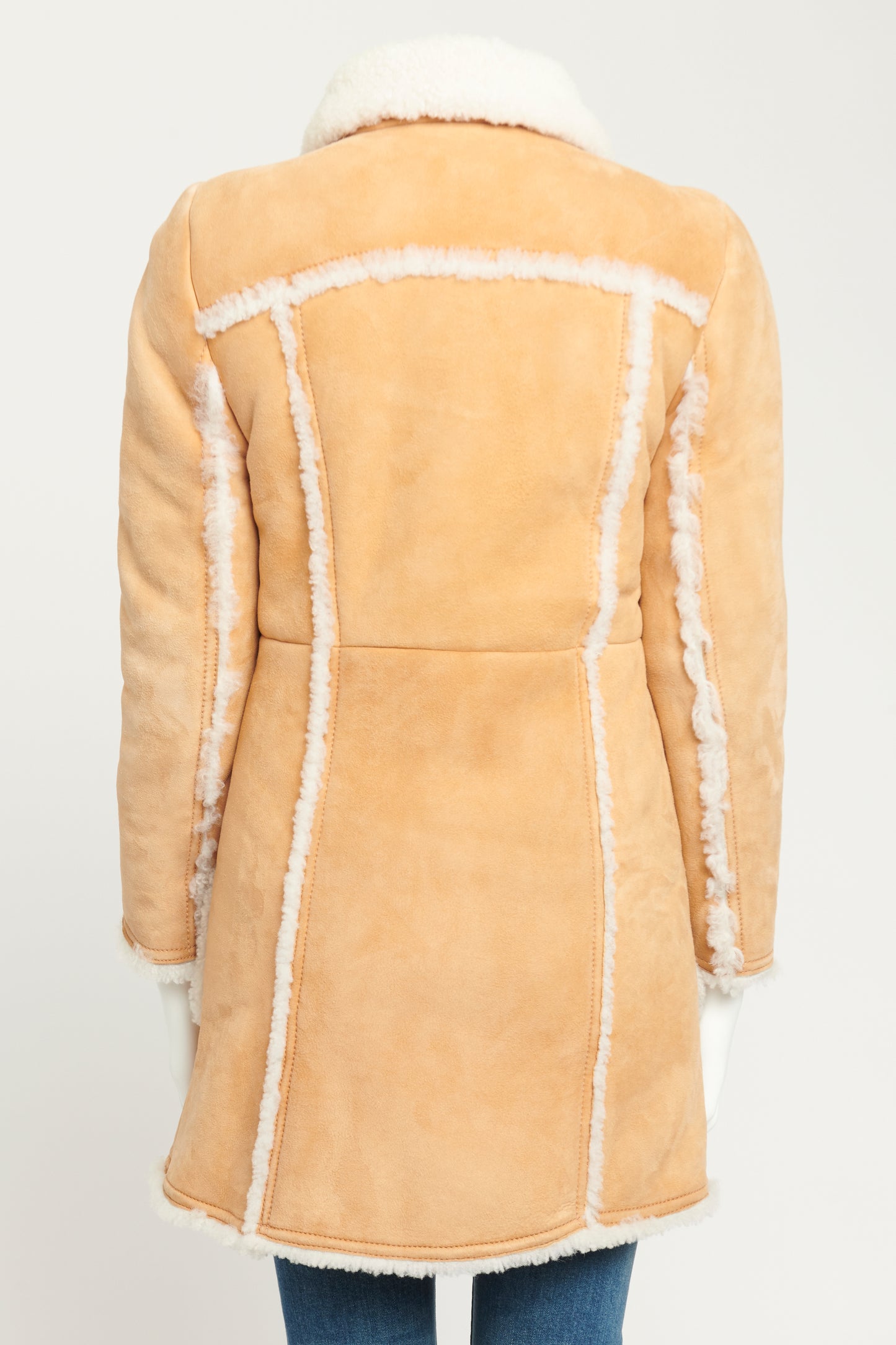 2015 Tan Shearing Preowned Double Breasted Coat