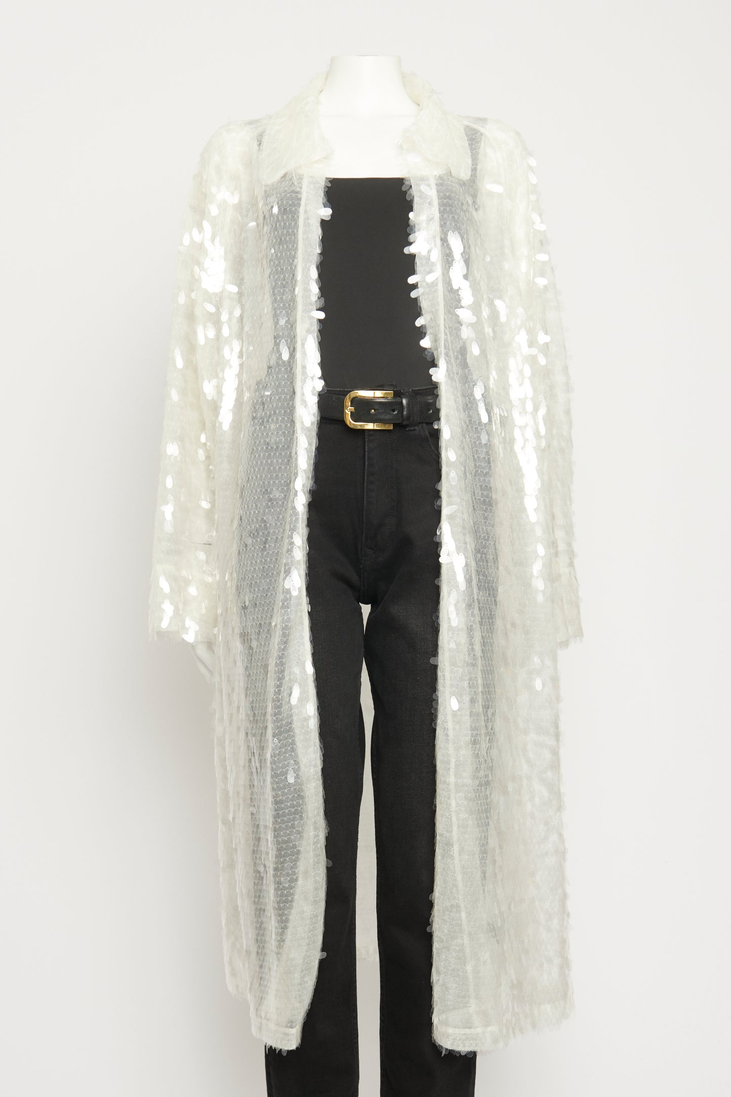 Sequin-embellished Hooded Preowned Robe