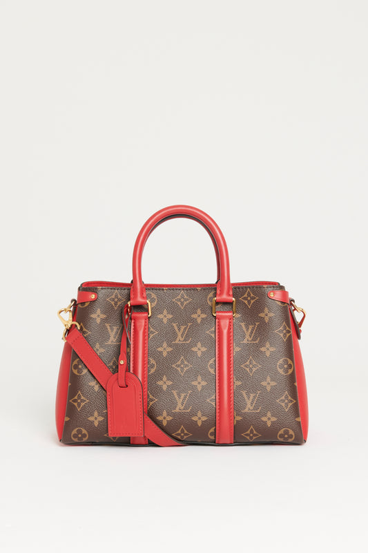 Brown and Red Canvas Soufflot BB Preowned Monogram Tophandle