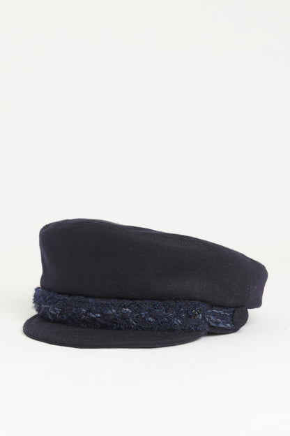 2018 Navy Wool Preowned Métiers d’Art Hamburg Mariner Braided Cap