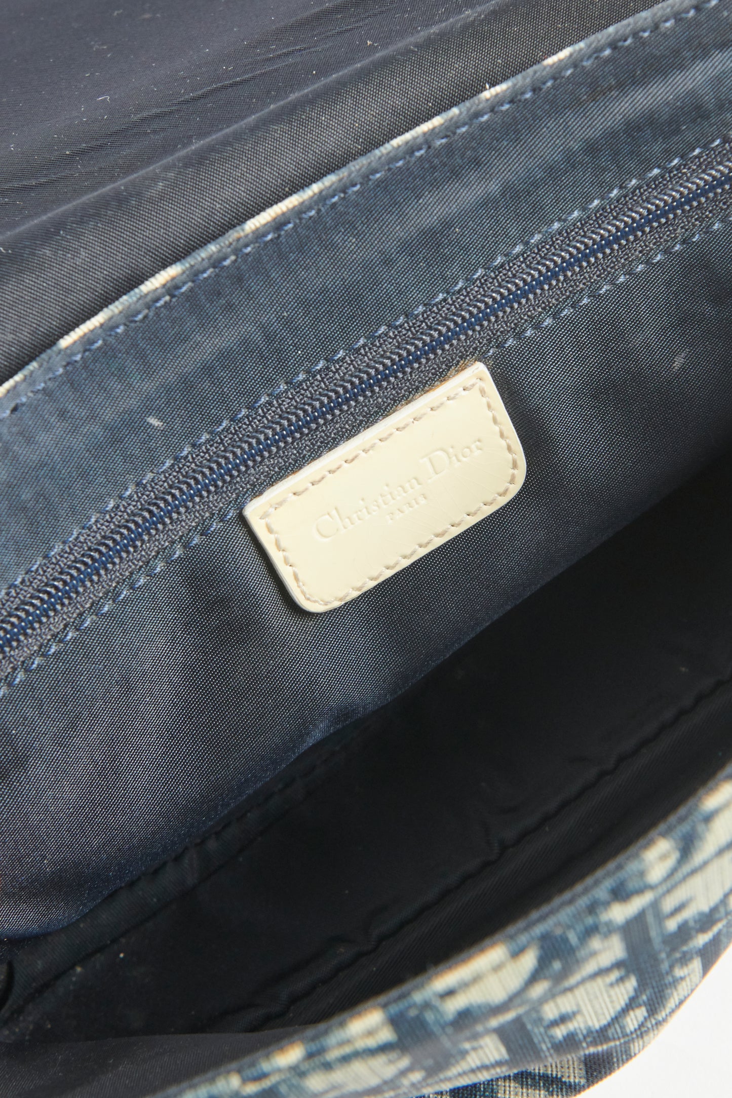 2001 Blue Oblique Canvas Preowned Trotter Crossbody Bag