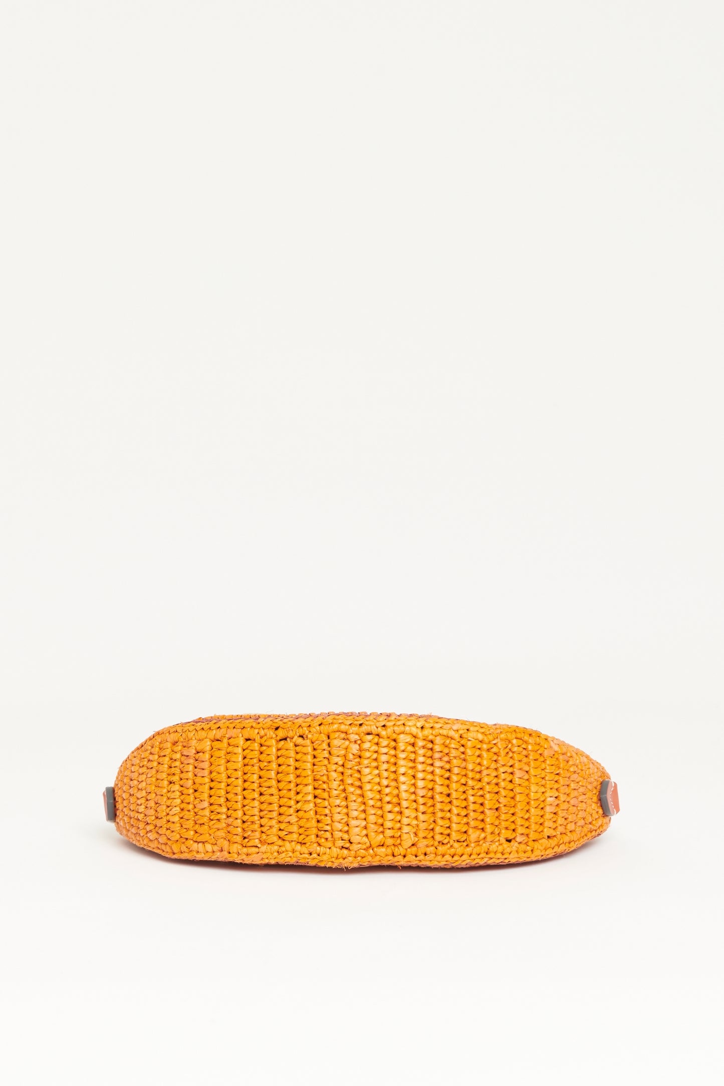 Orange Raffia Preowned Slice Crossbody Bag