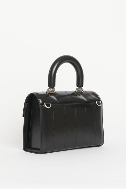 2024 Black Palmellato Leather Preowned Déjà-vu Tophandle Bag
