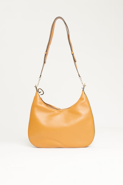 Brown Calfskin Preowned Attache Large Shoulder Bag