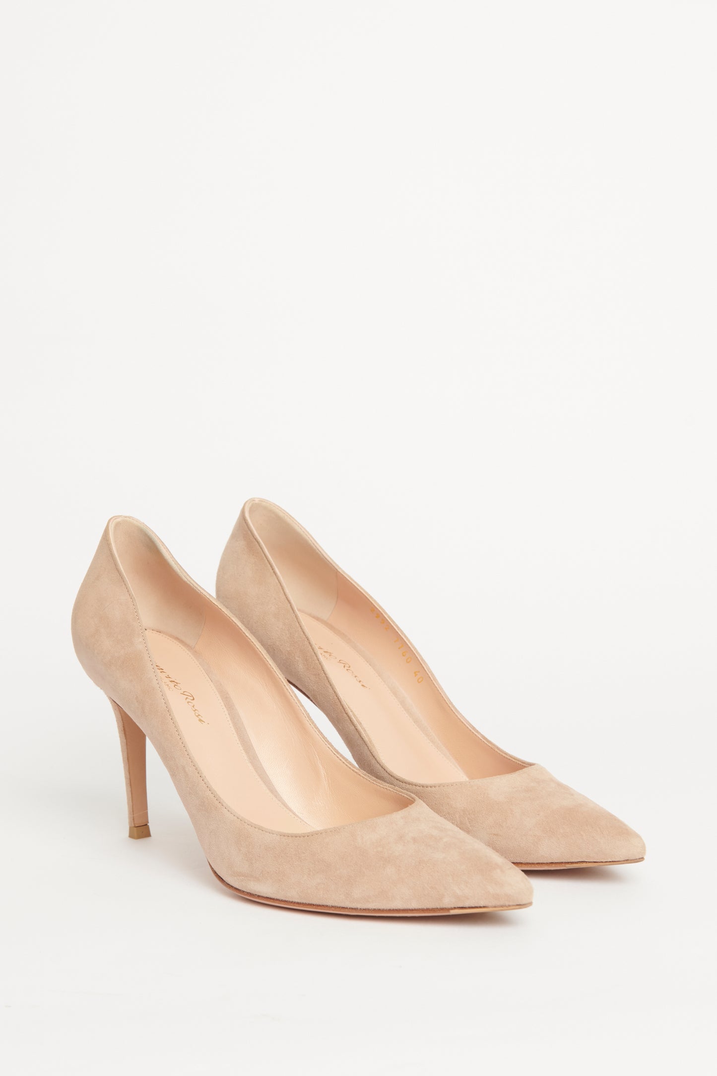 Beige Pointed Preowned Heeled Pumps