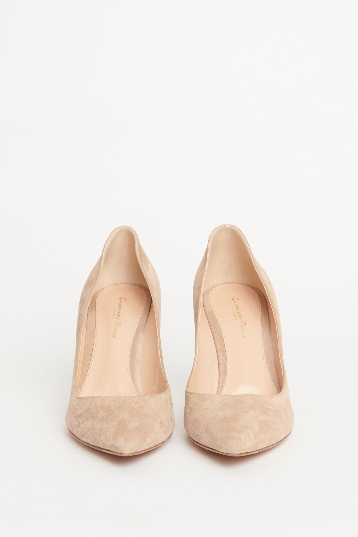Beige Pointed Preowned Heeled Pumps