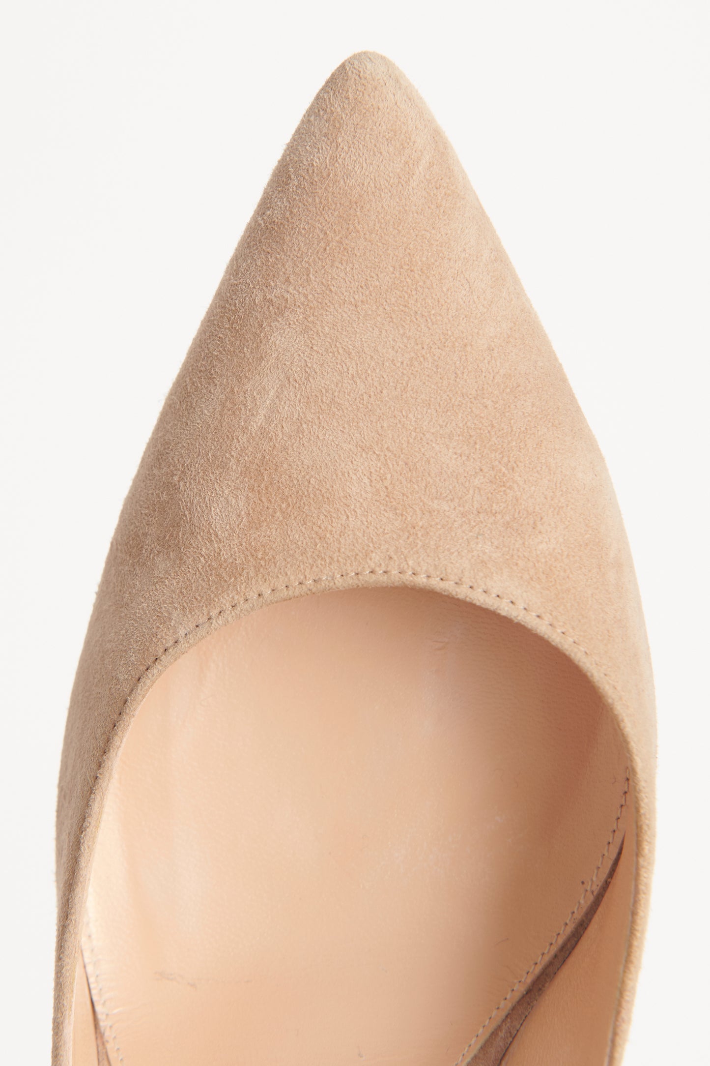 Beige Pointed Preowned Heeled Pumps