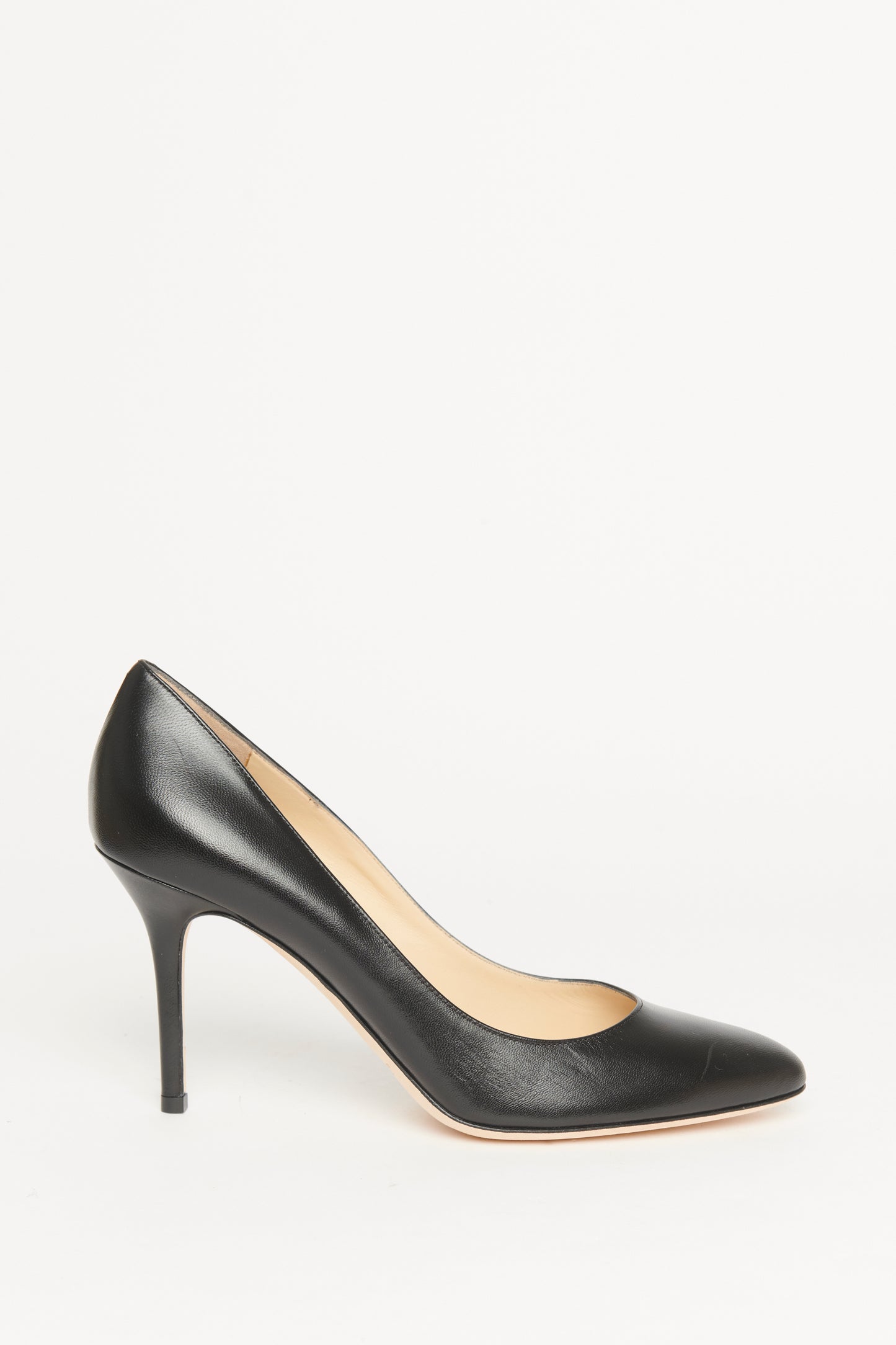 Black Leather Gilbert Preowned Pumps
