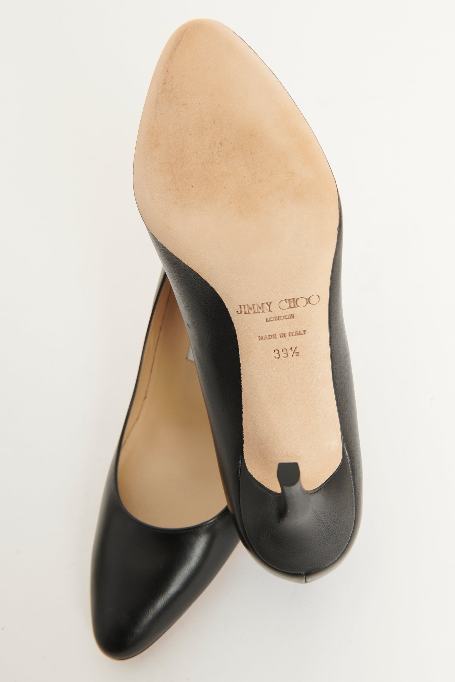 Black Leather Gilbert Preowned Pumps