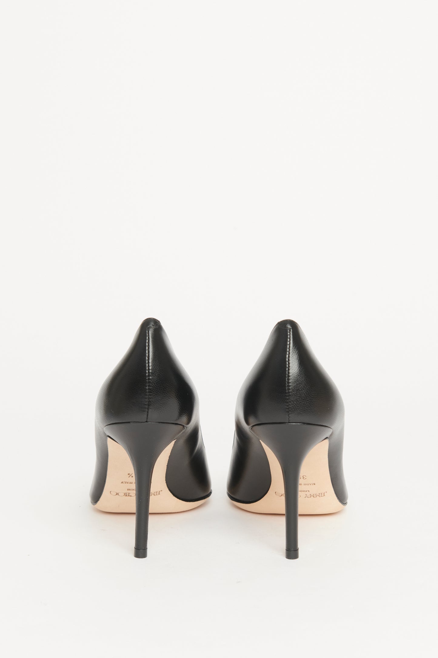 Black Leather Gilbert Preowned Pumps