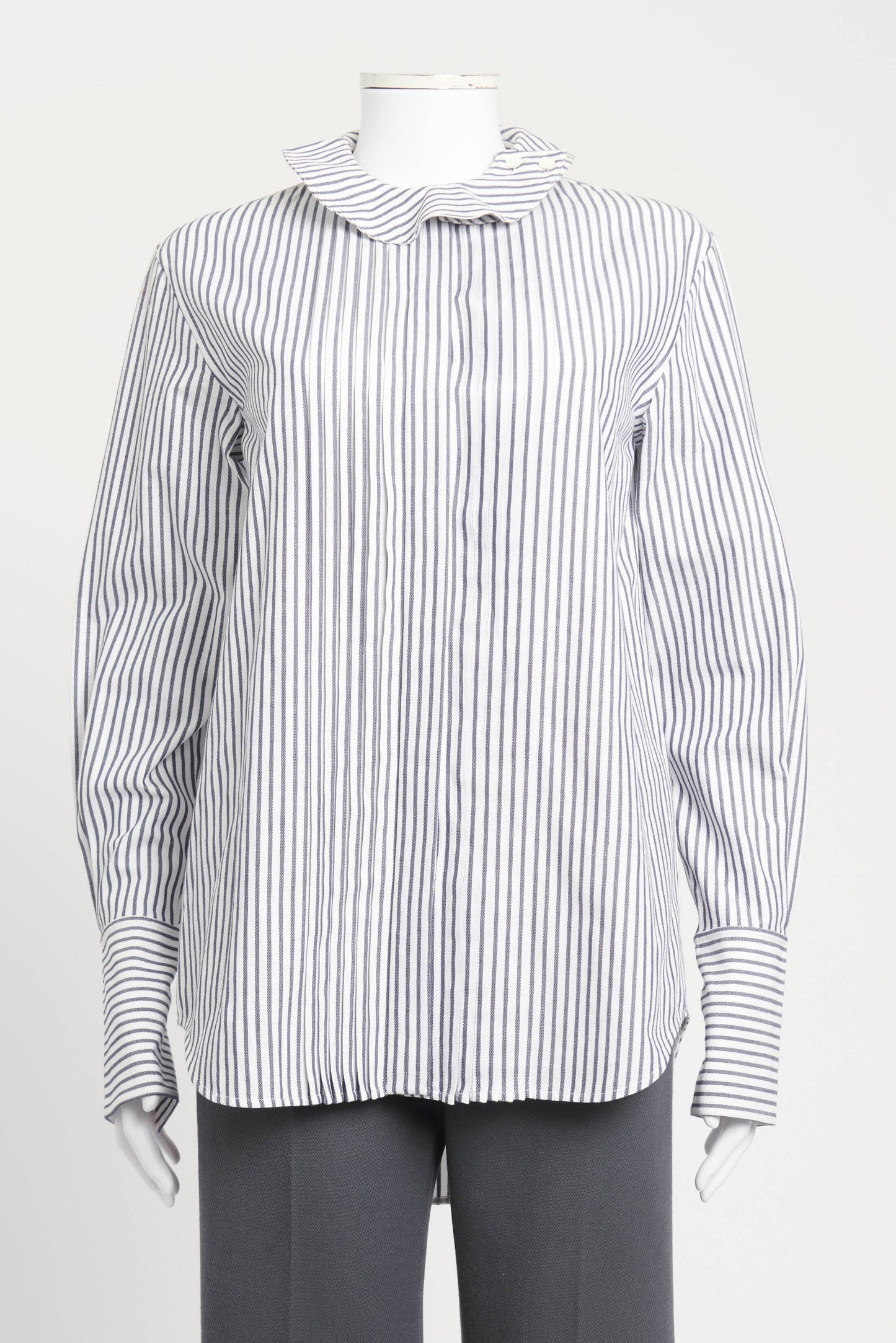 Striped Circle Collar Preowned Shirt