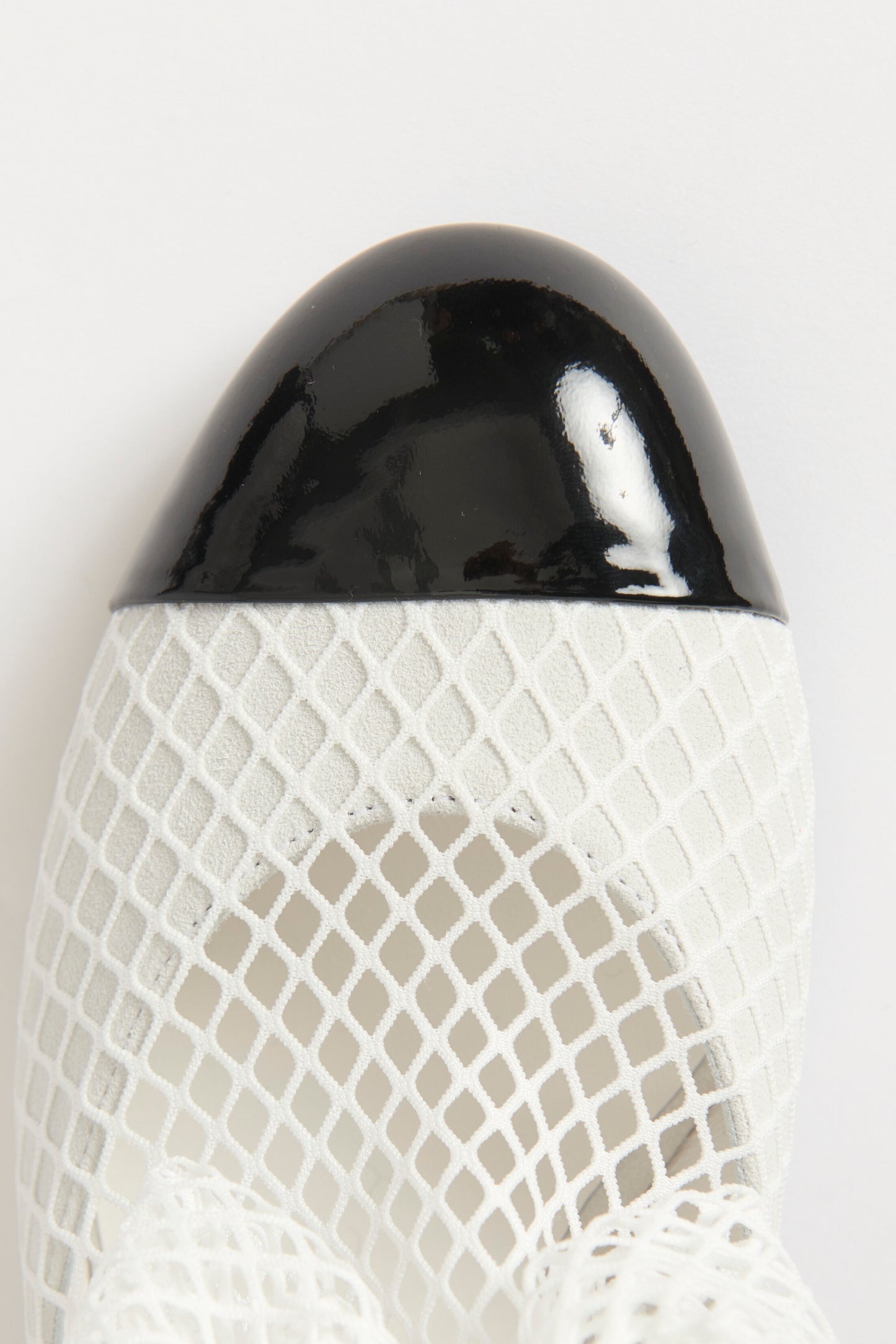 2023 White Mesh Preowned Slip On Bow Ankle Boots