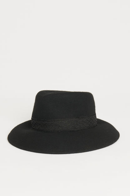 Black Wool Preowned Fedora Hat