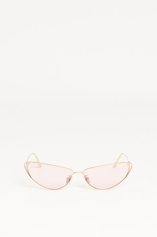Gold Metal Preowned Cat Eye Sunglasses
