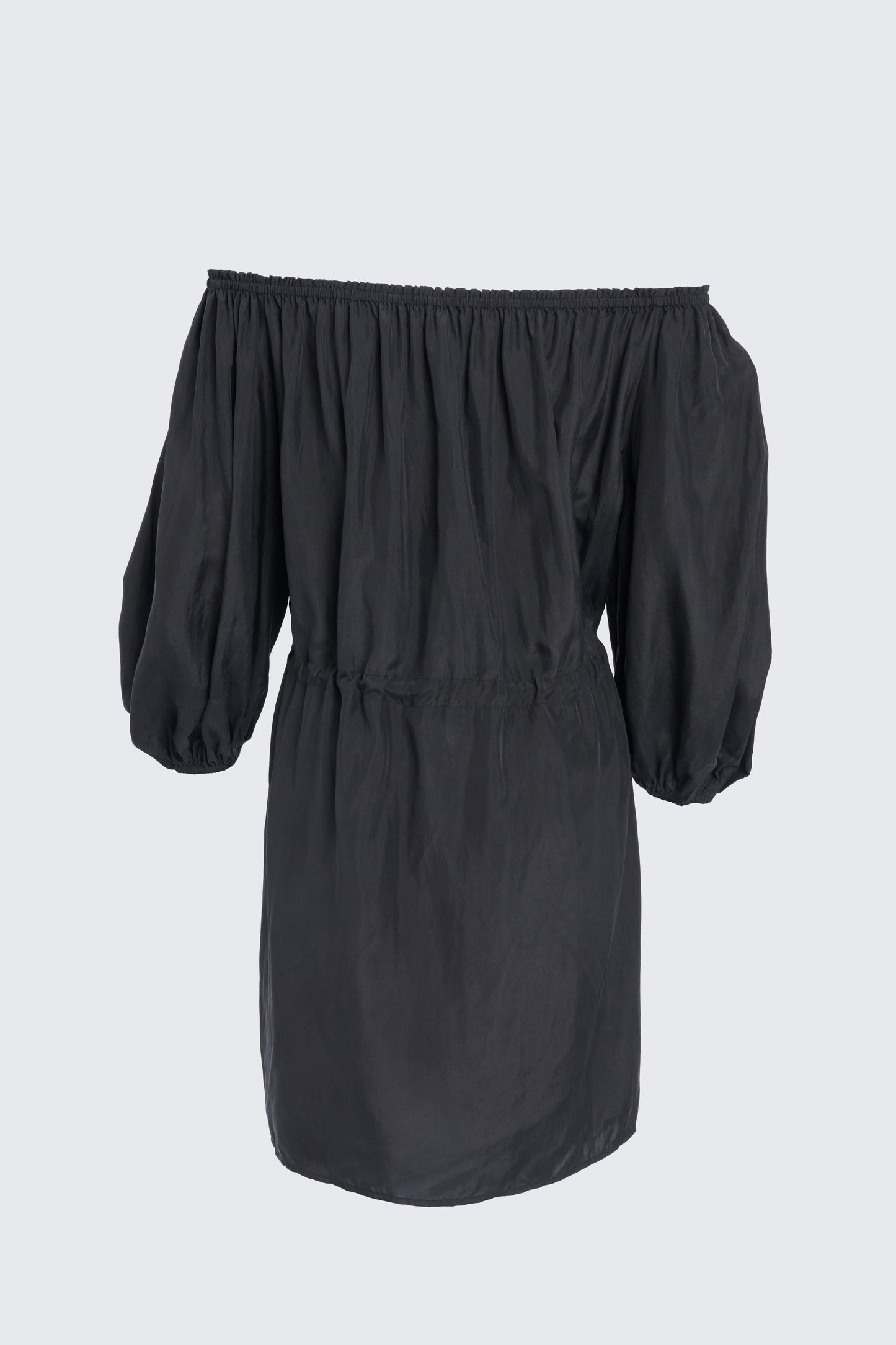 Black Ruby Off-Shoulder Silk Mini Dress