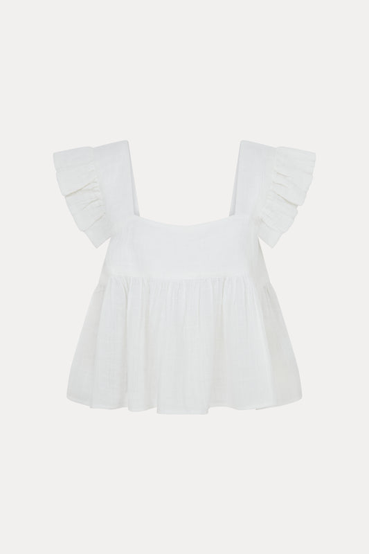 Soft White Cassi Babydoll Top