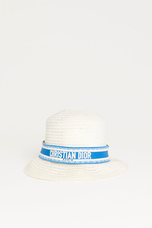 White Hemp Preowned Dioresort Brimmed Hat
