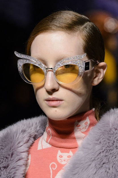 2017 Clear Acetate Preowned Oversized La Folies Sunglasses