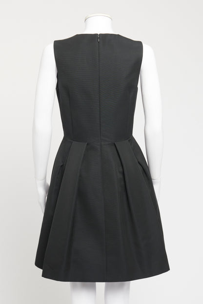 Black Cotton Blend Preowned Skater Mini Dress