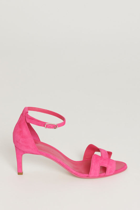 Fuchsia Suede High Heel Preowned Sandals