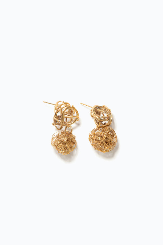 Gold Vermeil Knitted F50 Earrings