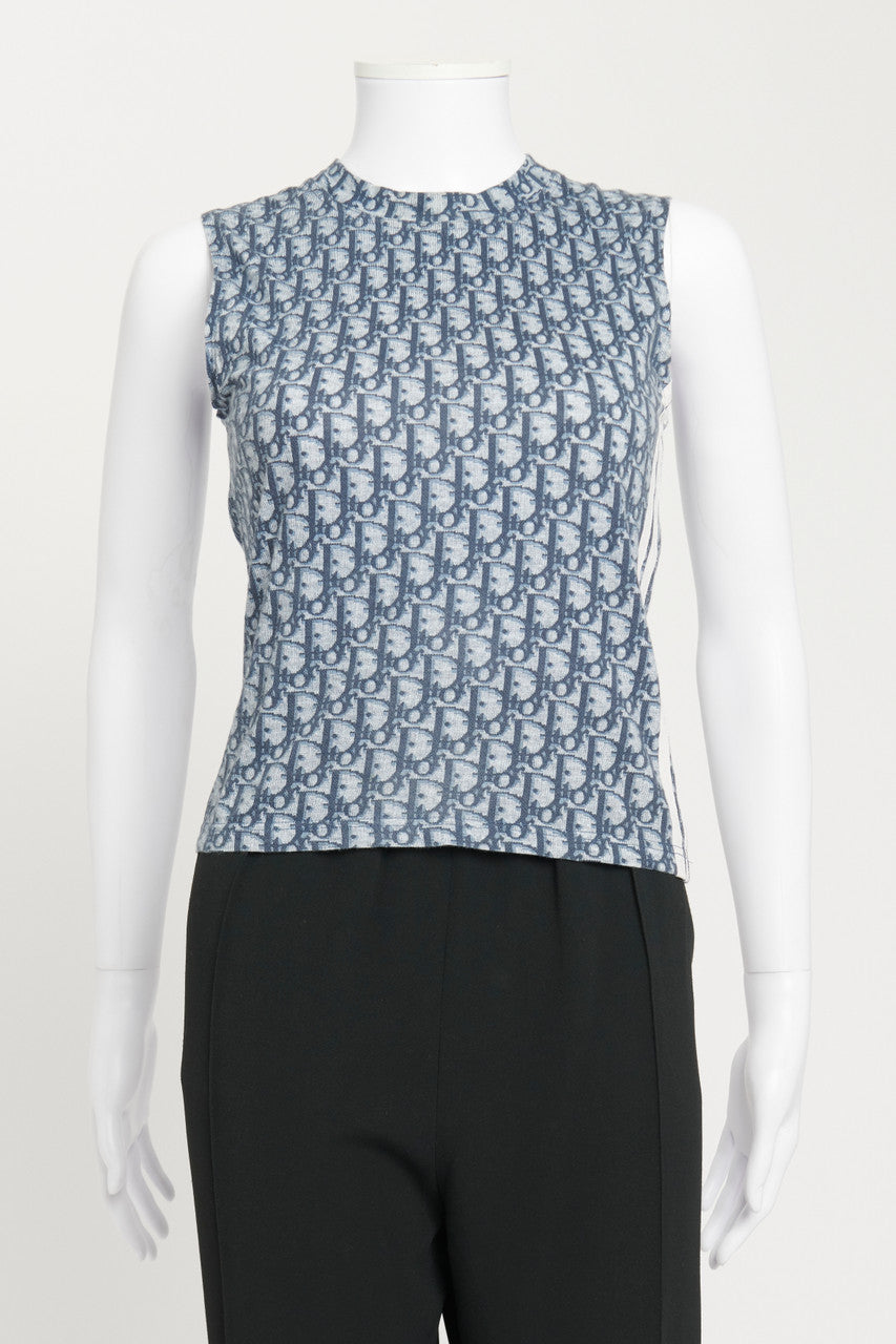 Dior Blue Monogram Silk Tank