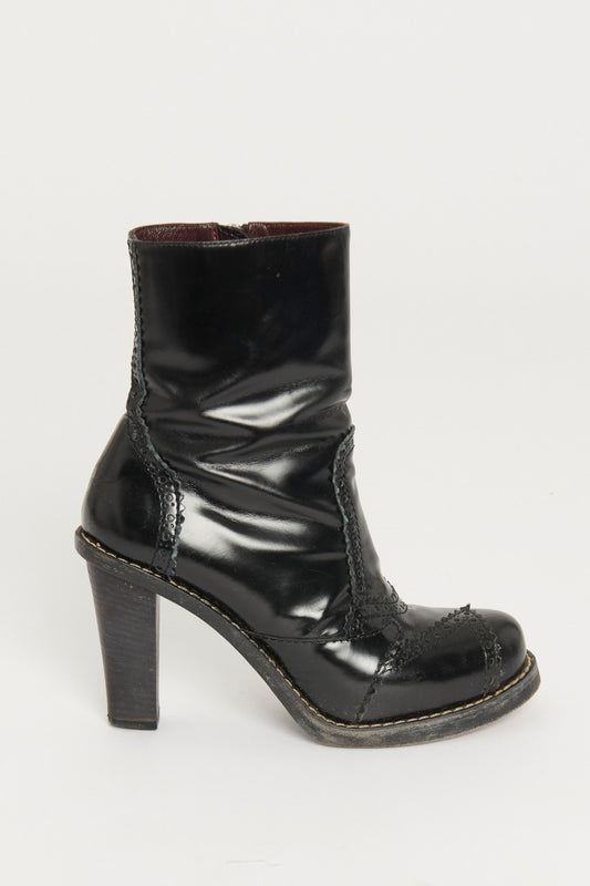 Black Nicolas Ghesquière Leather Preowned Platform Boots