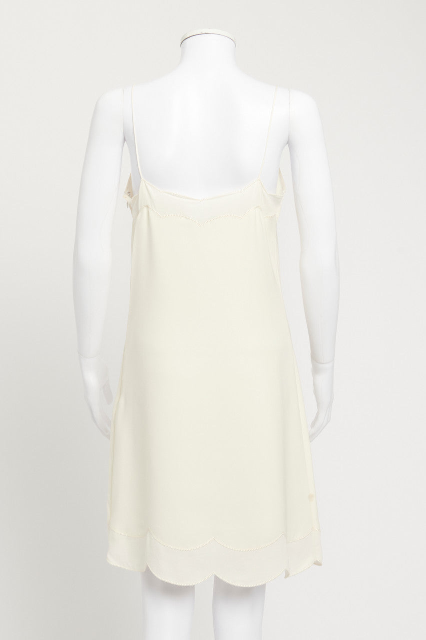 Spring 2016 Cream Silk Scalloped Preowned Slip Dress