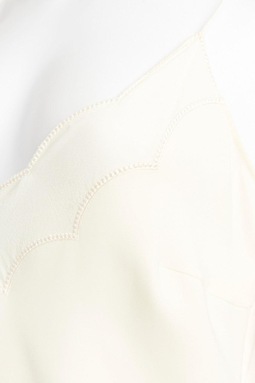 Spring 2016 Cream Silk Scalloped Preowned Slip Dress