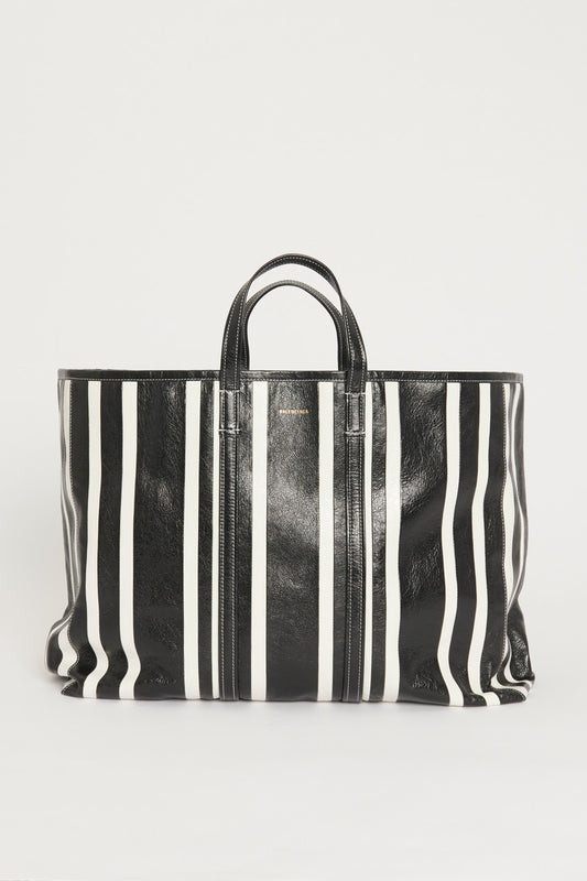 Black and White East-West Barbés Preowned Large Tote