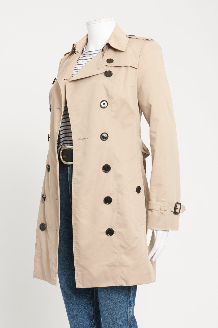 Beige Double Breasted Preowned Trench Coat